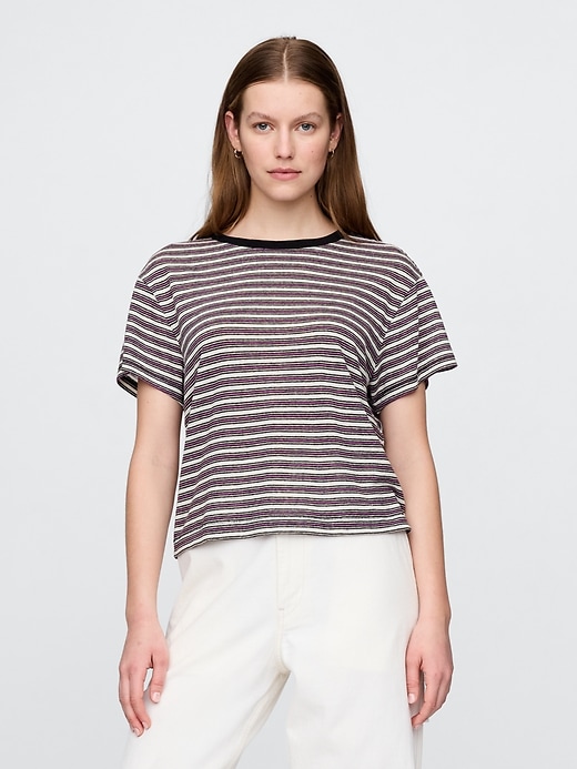 Image number 1 showing, Linen-Blend T-Shirt