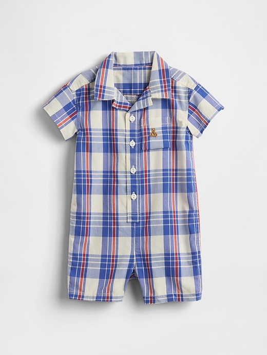Image number 1 showing, Baby Poplin Pocket Shorty One-Piece