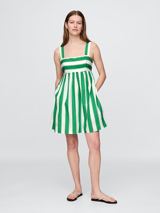 Image number 1 showing, Poplin Tie-Back Mini Dress