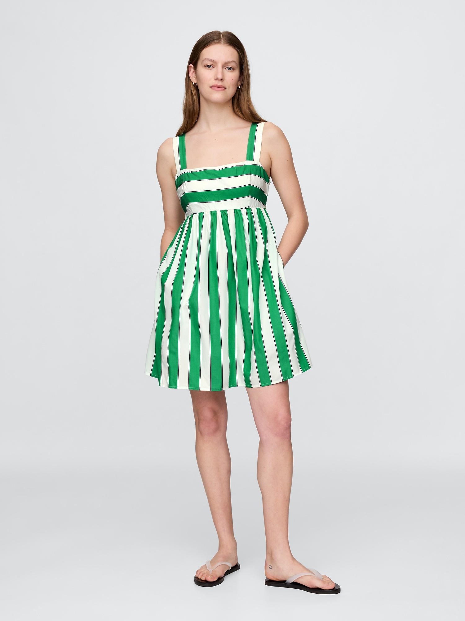 Poplin Tie-Back Mini Dress