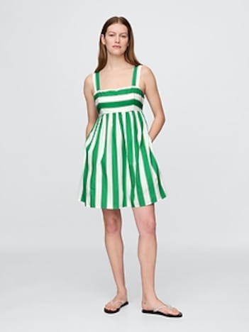Poplin Tie-Back Mini Dress
