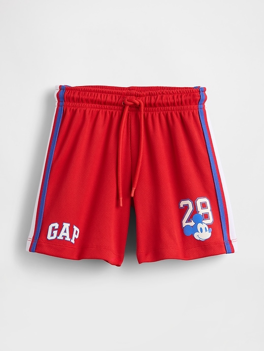 1 of 8 showing, with the color Tomato red of product Gap × Disney Baby & Toddler Recycled Mesh Shorts