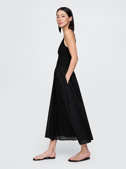 Image number 3 showing, Compact Jersey Mixed Media Maxi Dress