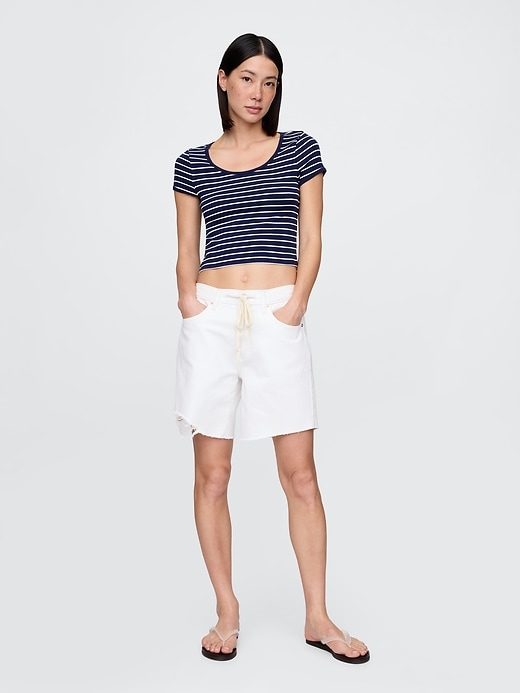 Image number 2 showing, Modern Cropped Cap-Sleeve T-Shirt