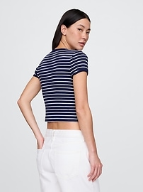 Modern Cap-Sleeve Crop T-Shirt