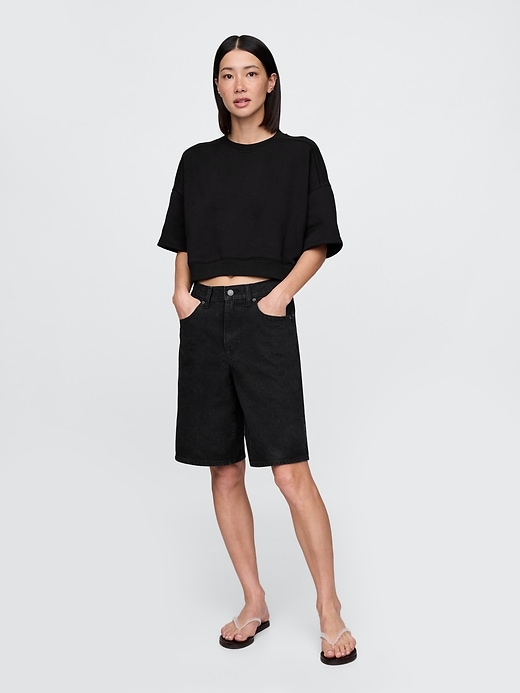 Image number 2 showing, VintageSoft Cropped Elbow-Sleeve Sweatshirt
