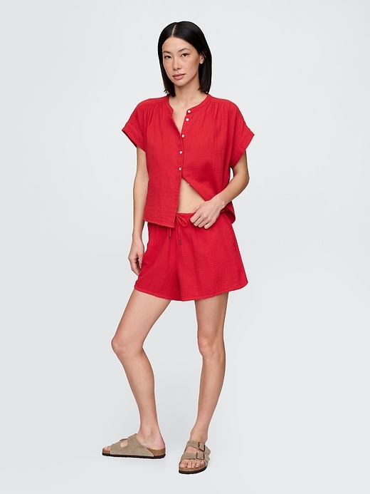 Image number 7 showing, Crinkle Gauze Easy Shorts