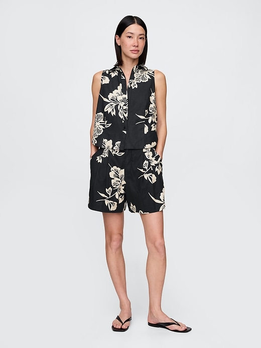 Image number 2 showing, Linen-Blend Sleeveless Button-Front Shirt