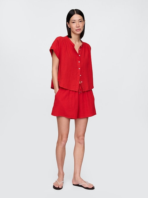 Image number 2 showing, Crinkle Gauze Dolman Shirt