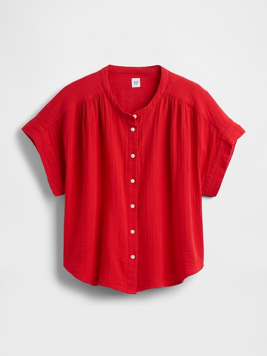 Image number 4 showing, Crinkle Gauze Dolman Shirt