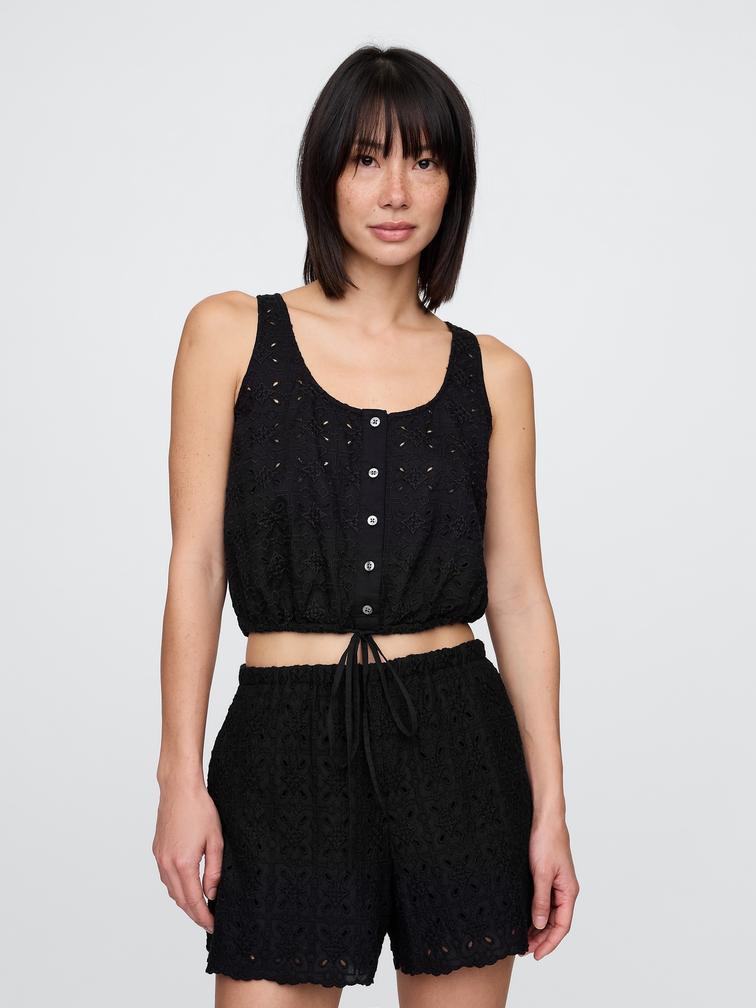Cinched-Hem Cropped Top