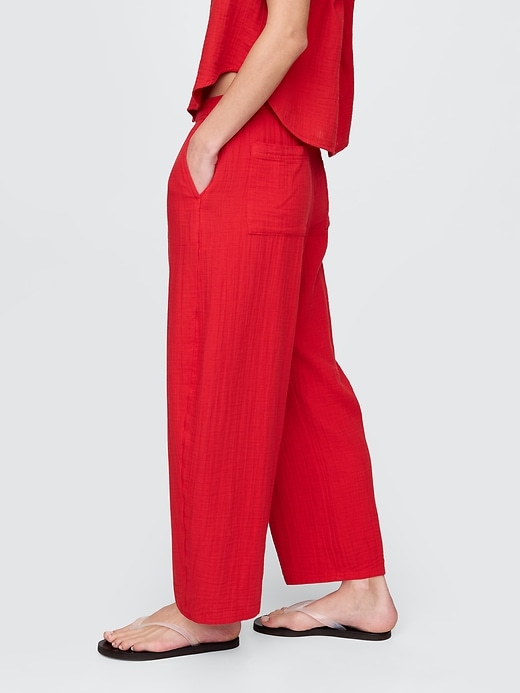 Image number 3 showing, Crinkle Gauze Easy Barrel Pants