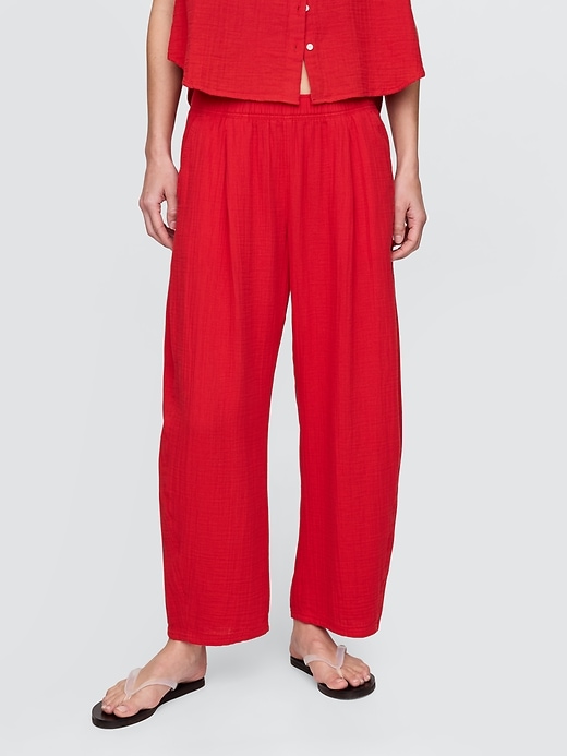 Image number 2 showing, Crinkle Gauze Easy Barrel Pants
