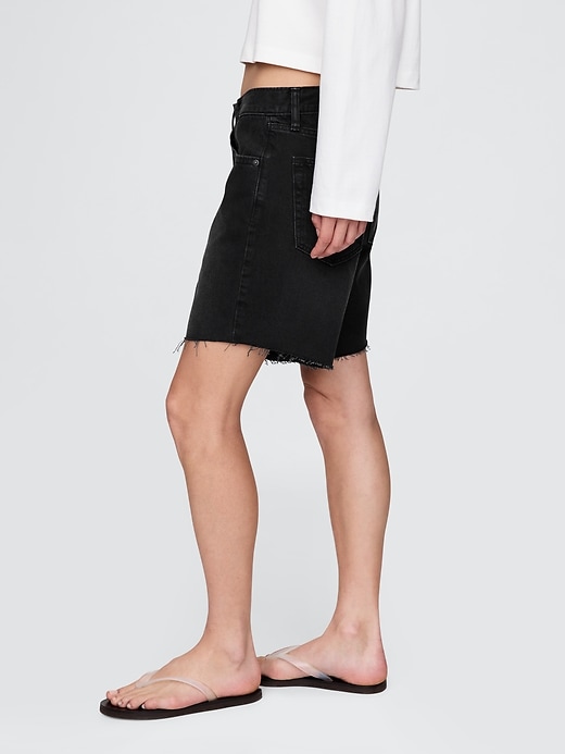 Image number 3 showing, 8" Mid Rise '90s Loose Denim Bermuda Shorts