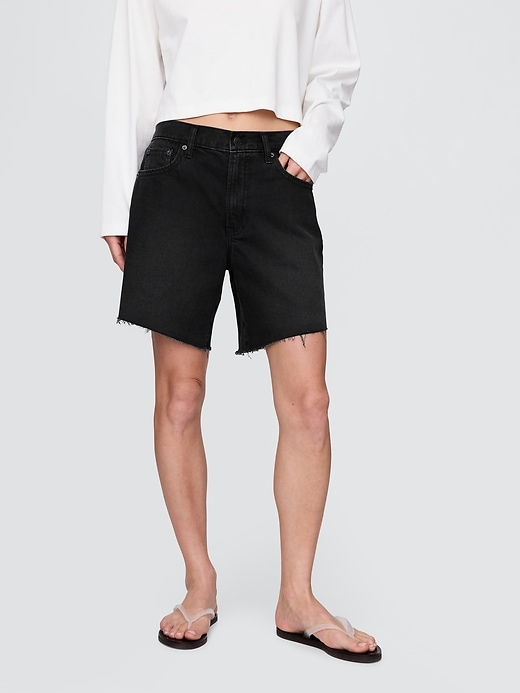 Image number 2 showing, 8" Mid Rise '90s Loose Denim Bermuda Shorts