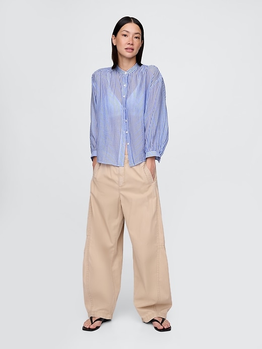Image number 2 showing, Sheer Button-Front Shirt