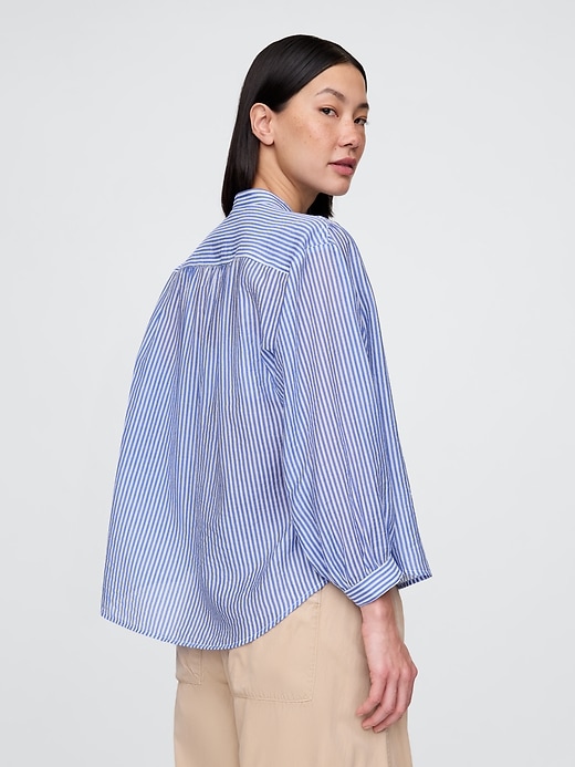 Image number 3 showing, Sheer Button-Front Shirt