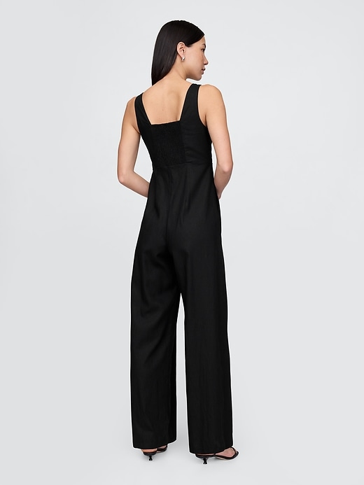Image number 2 showing, Linen-Blend Seamed Jumpsuit