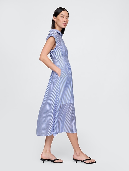 Image number 3 showing, Sheer Midi Shirtdress