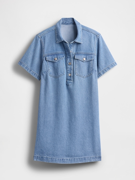 Image number 4 showing, UltraSoft Denim Popover Mini Dress