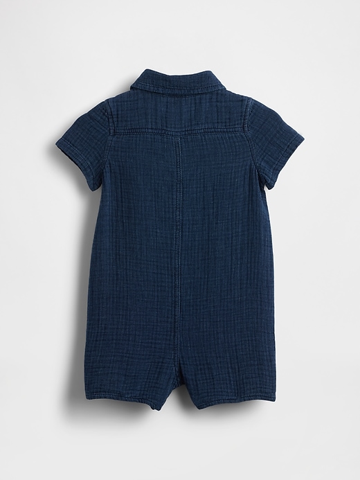Image number 2 showing, Baby Crinkle Gauze Pocket Shorty One-Piece