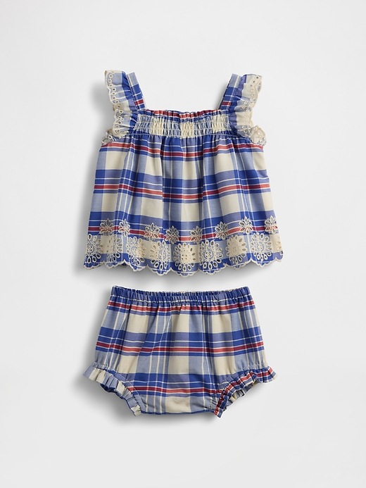 Baby Poplin Eyelet-Hem Outfit Set