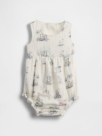 Baby Crinkle Gauze Bubble Shorty One-Piece