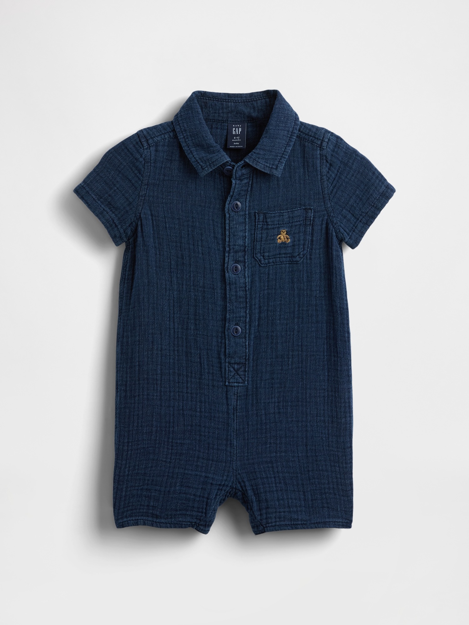 Baby Crinkle Gauze Pocket Shorty One-Piece