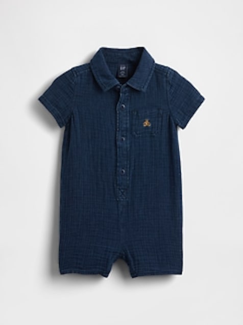 Baby Crinkle Gauze Pocket Shorty One-Piece