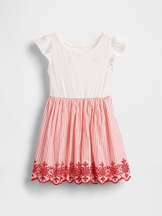 Image number 2 showing, Baby & Toddler Mixed Media Flutter-Sleeve Dress