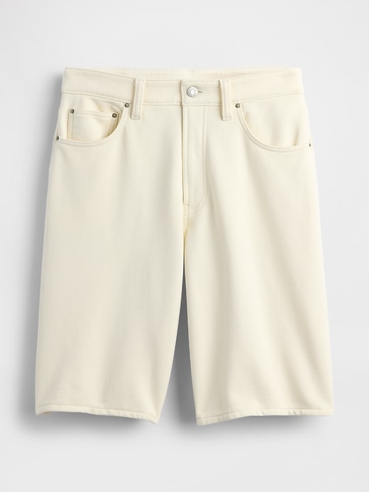 Image number 6 showing, 11" Mid Rise French Terry Denim Longline Shorts