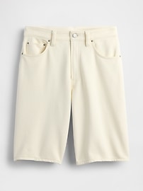 11" Mid Rise French Terry Denim Longline Shorts