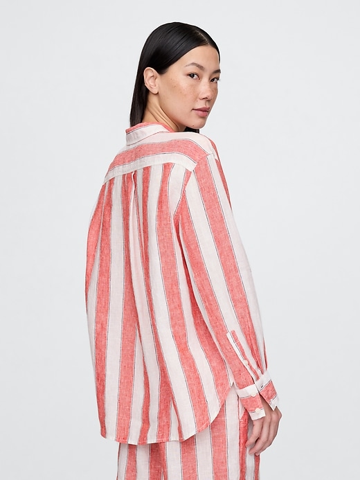 Image number 3 showing, 100% Linen Oversized Shirt