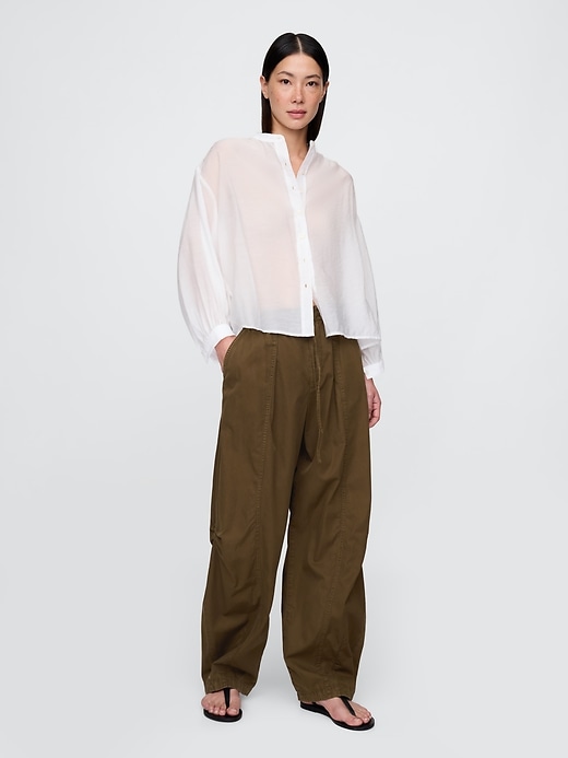 Image number 2 showing, Sheer Button-Front Shirt