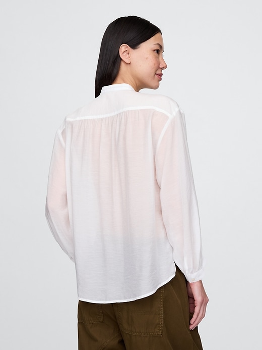 Image number 3 showing, Sheer Button-Front Shirt