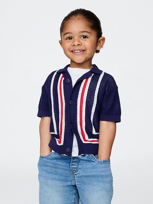 Image number 1 showing, Baby & Toddler Border Stripe Sweater Shirt