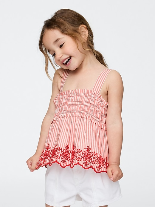 Image number 1 showing, Baby & Toddler Smocked Eyelet Top