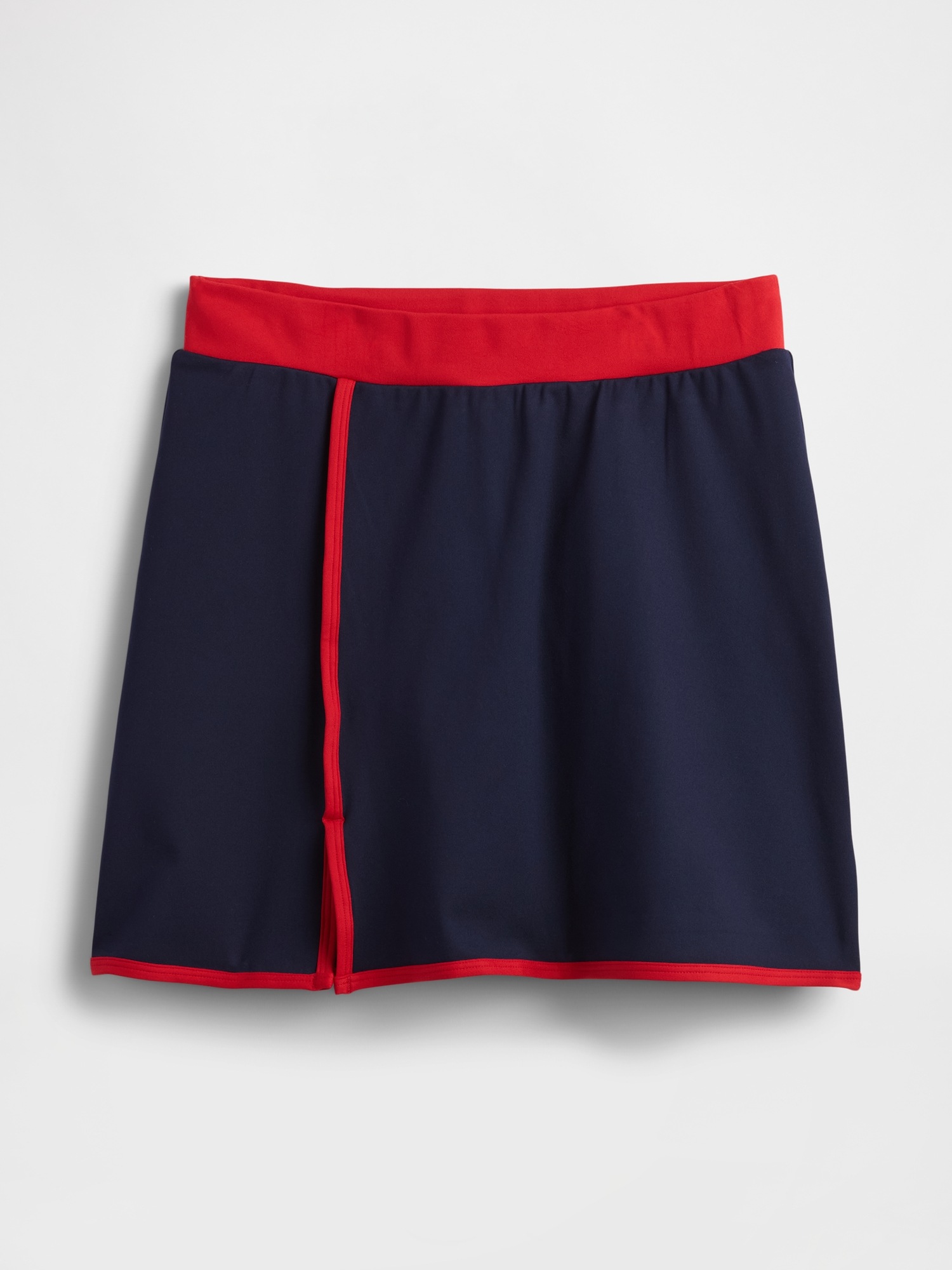 Женская юбка-шорты Gap GapFit Power Exercise Skort, цвет: Синий / Красный — фото 4