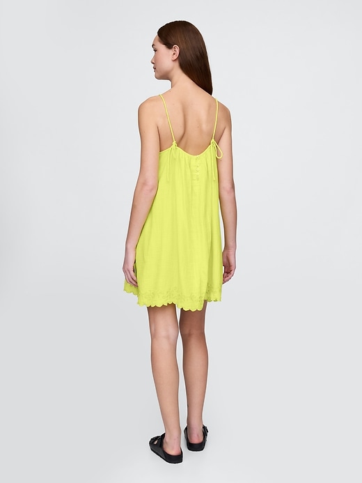 Image number 2 showing, Cotton Gauze Embroidered Swing Dress
