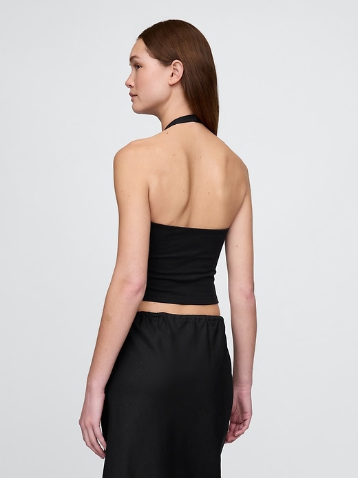 Image number 3 showing, CloseKnit Cropped Halter Top
