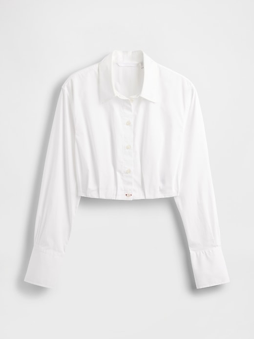 Image number 7 showing, GapStudio Poplin Cropped Shirt