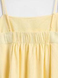 Linen-Blend Mini Bubble Dress