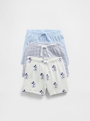 Gap × Disney Baby Organic Cotton Pull-On Shorts (3-Pack)