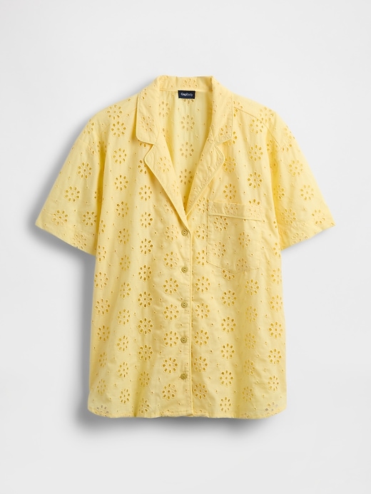 Image number 4 showing, Eyelet Poplin PJ Shirt