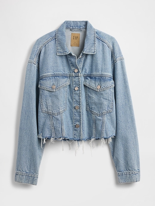 Image number 5 showing, UltraSoft Relaxed Cropped Icon Denim Jacket
