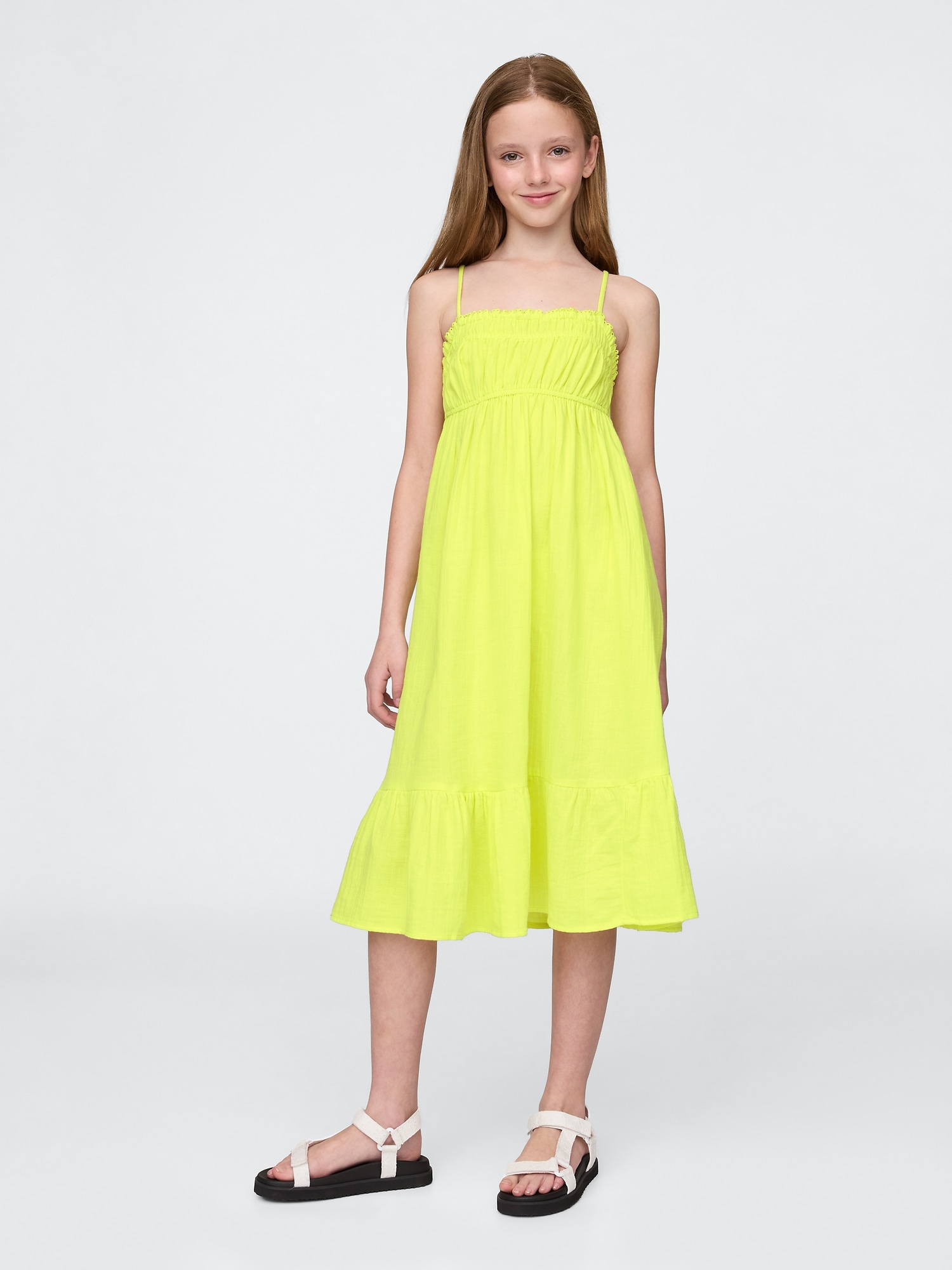 Kids Crinkle Gauze Midi Dress
