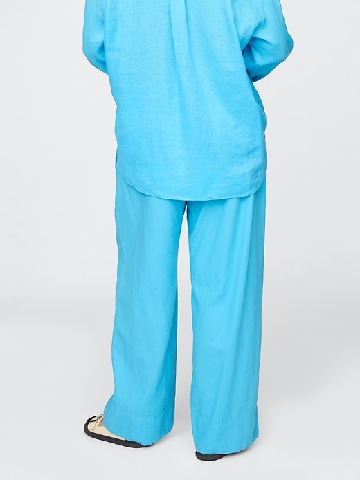 Image number 7 showing, Linen-Blend Easy Wide-Hem Pants
