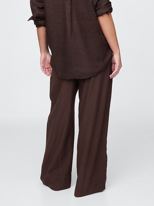 Image number 7 showing, Linen-Blend Easy Wide-Hem Pants