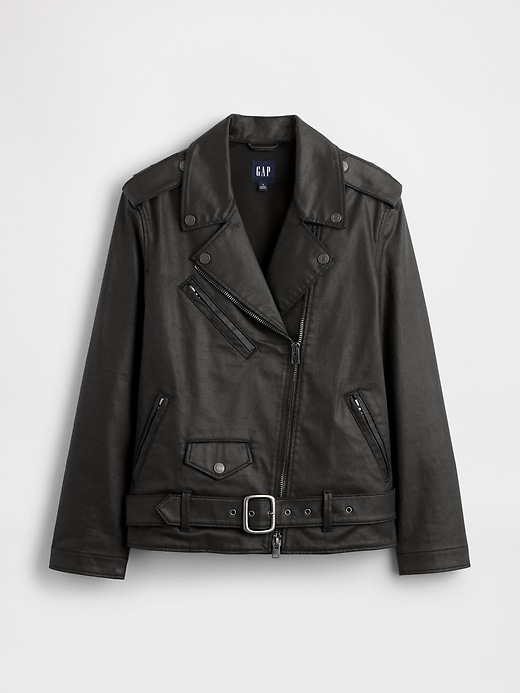 Image number 5 showing, Coated Denim Moto Jacket Designed by Zac Posen