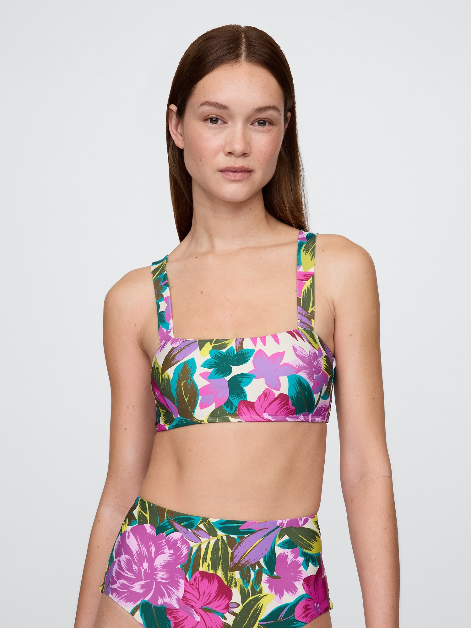 Colorblock Bandeau Bikini Top